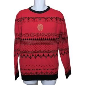 AC Milan 125 Year Anniversary Sweater Mens M Red Black Soccer Football Jumper